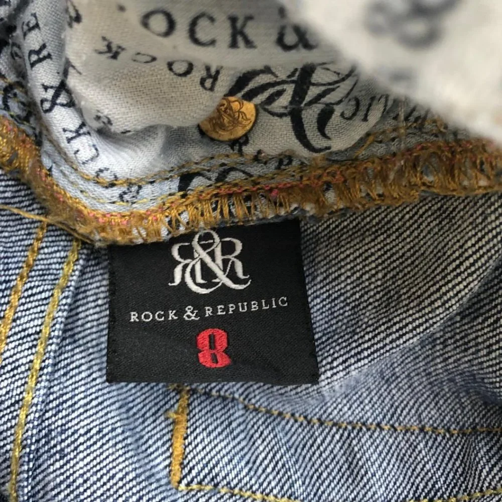 Rock & Republic Kasandra Jeans 8 Boot 30 x 31 Medium Wash Mid‎ Whisker R010388